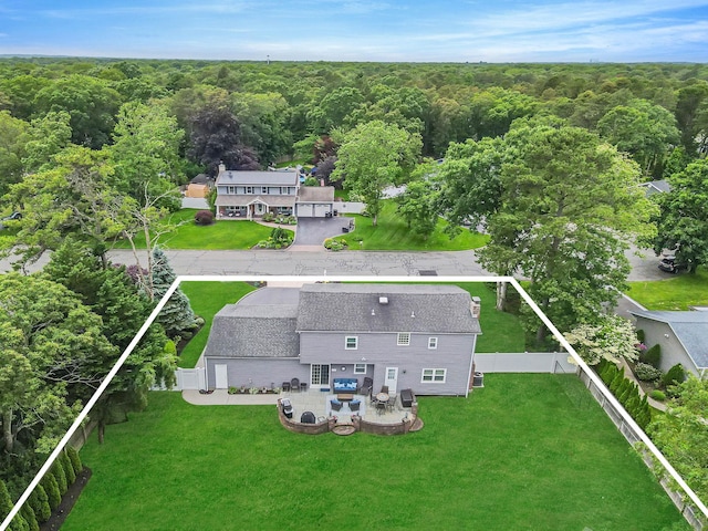 7 Jacqueline Ct, Port Jefferson Station, NY 11776 - view of subject property with a heavily wooded area and property parcel outlined