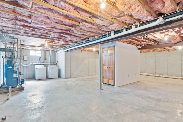 521 Plattekill Ardonia Rd, Wallkill, NY 12589 - below grade area featuring independent washer and dryer and a heating unit