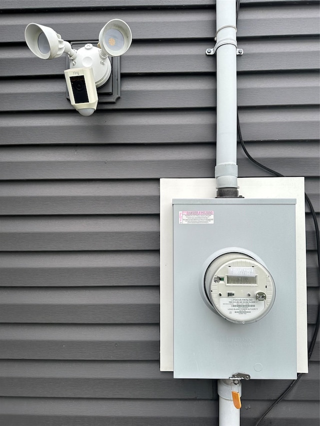 exterior details with electric meter