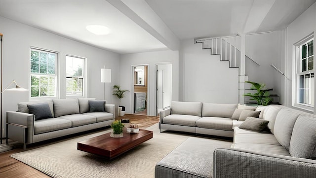 2227 Boller Ave, Bronx, NY 10475 - living area with light wood-style flooring and stairs
