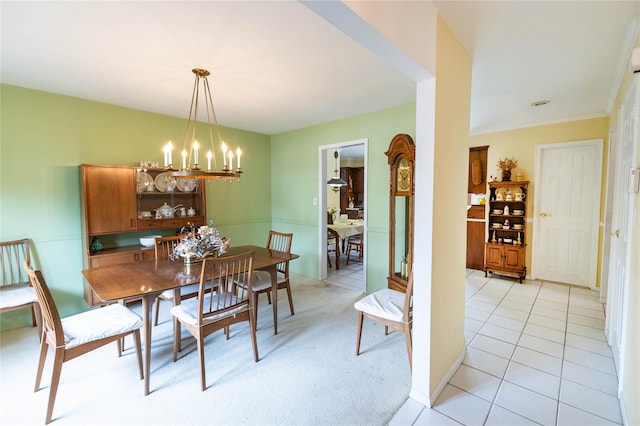 402 Spangle Dr, North Babylon, NY 11703 - dining room with a chandelier and light carpet