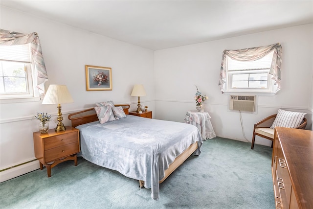 402 Spangle Dr, North Babylon, NY 11703 - carpeted bedroom featuring multiple windows and a baseboard radiator