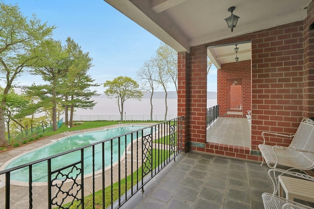 balcony with view of pool