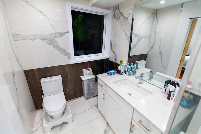 bathroom with toilet and vanity