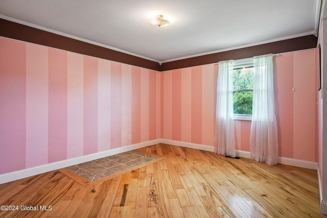 346 Gifford Hollow Rd, Call Listing Agent, NY 12023 - spare room with crown molding, hardwood / wood-style flooring, and baseboards