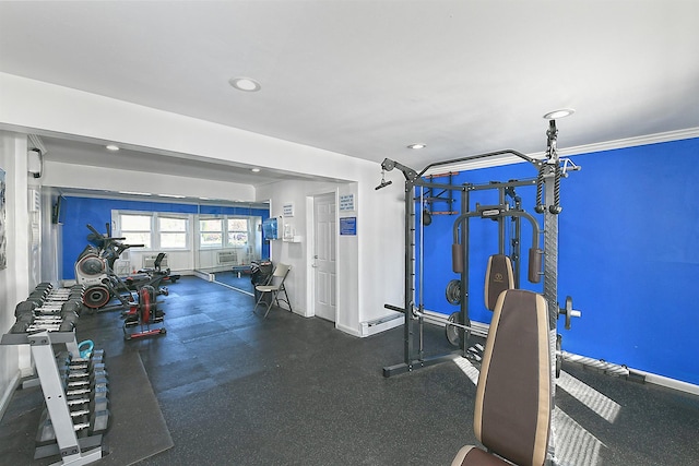 198 Millard Ave Unit 198, West Babylon, NY 11704 - gym featuring baseboards and recessed lighting