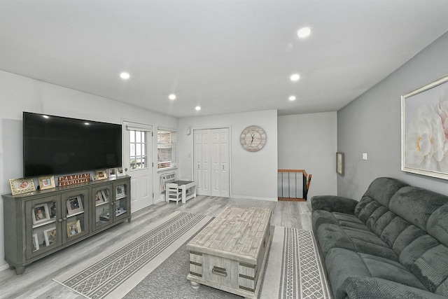 198 Millard Ave Unit 198, West Babylon, NY 11704 - living room with wood finished floors, recessed lighting, and baseboards