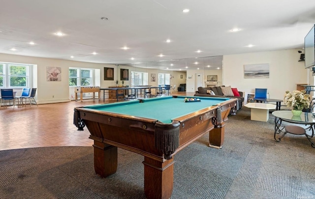 198 Millard Ave Unit 198, West Babylon, NY 11704 - recreation room with billiards table, recessed lighting, and baseboards