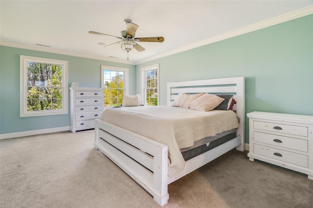 7 Viola Ct, Wappingers Falls, NY 12590 - carpeted bedroom featuring ornamental molding, baseboards, and ceiling fan