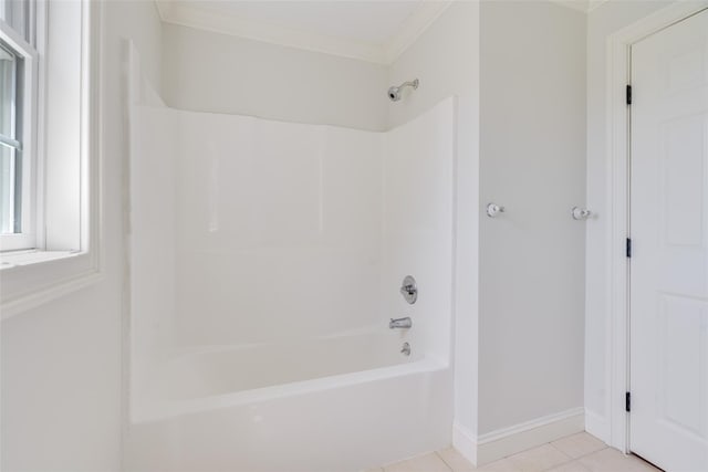 7 Viola Ct, Wappingers Falls, NY 12590 - full bathroom featuring tub / shower combination, crown molding, tile patterned floors, and baseboards