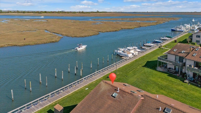 bird's eye view of a large body of water