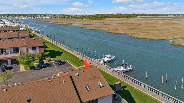 bird's eye view of a large body of water