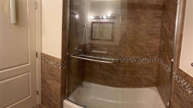 723 Carman Ave Unit 14, Westbury, NY 11590 - full bath with enclosed tub / shower combo and tile walls