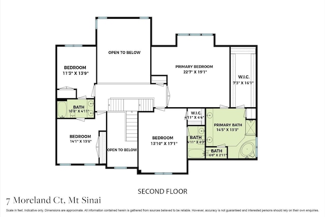 7 Moreland Ct, Mount Sinai, NY 11766 - floor plan / room layout