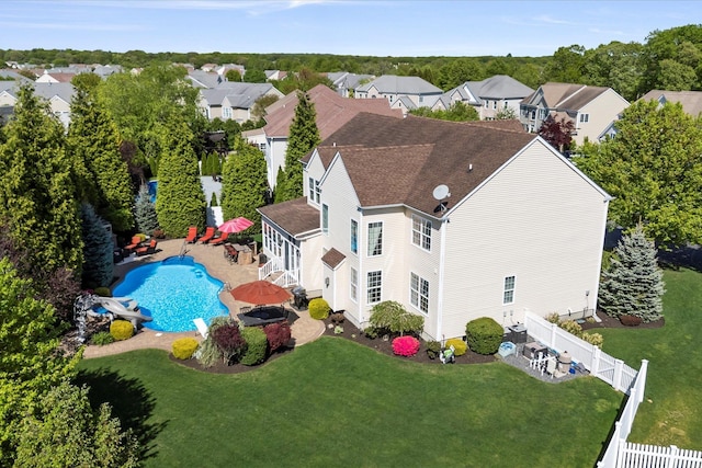 7 Moreland Ct, Mount Sinai, NY 11766 - aerial perspective of suburban area featuring a pool