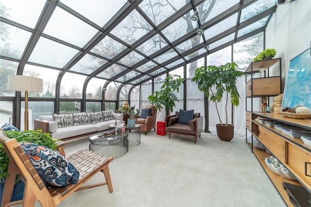 sunroom with an outdoor hangout area