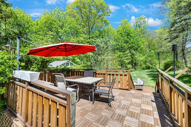 80 Hill St, Walden, NY 12586 - view of patio / terrace featuring a deck and outdoor dining area