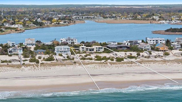 199 Dune Rd, Westhampton Beach, NY 11978 - aerial view featuring a view of the beach and a water view