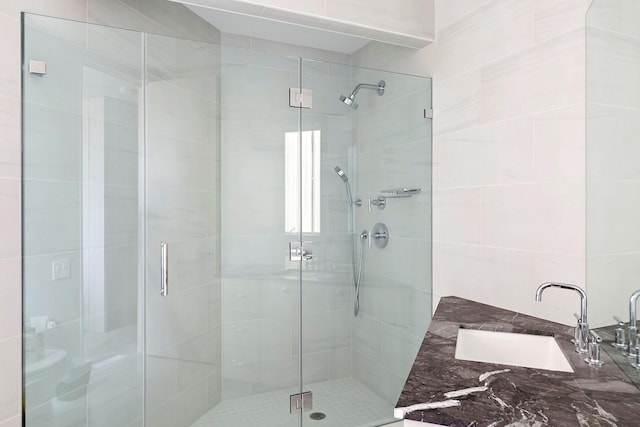 199 Dune Rd, Westhampton Beach, NY 11978 - bathroom featuring a sink and a shower stall