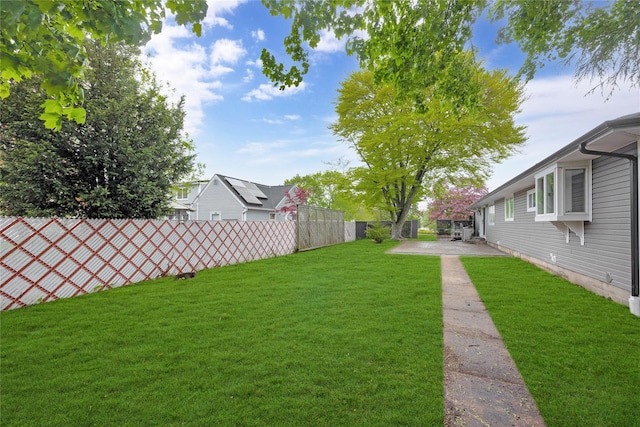 view of yard with a patio area