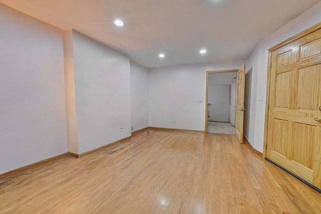 372 Grand Ave, Brooklyn, NY 11238 - empty room with light wood-type flooring, recessed lighting, and baseboards
