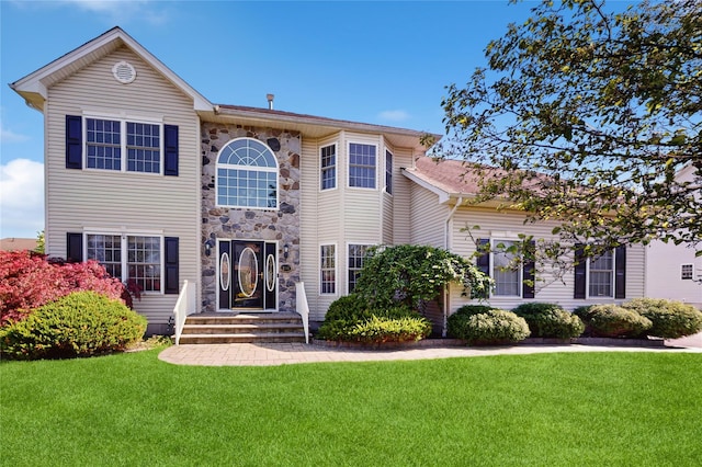 2041 Independence Dr, New Windsor, NY 12553 - view of front of property with a front lawn and stone siding