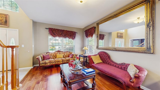 2041 Independence Dr, New Windsor, NY 12553 - living area featuring healthy amount of natural light, hardwood / wood-style flooring, and baseboards