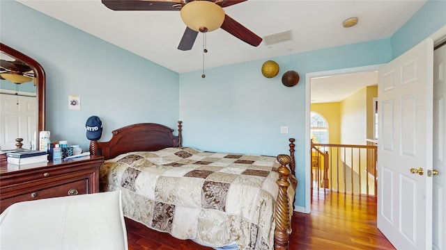 2041 Independence Dr, New Windsor, NY 12553 - bedroom with wood finished floors, a ceiling fan, and baseboards