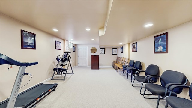 2041 Independence Dr, New Windsor, NY 12553 - workout room featuring carpet floors, recessed lighting, and baseboards