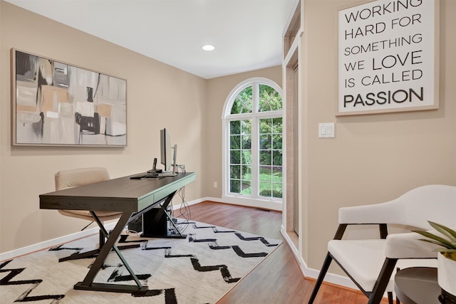 65 Round Hill Rd, Armonk, NY 10504 - office with wood finished floors and recessed lighting