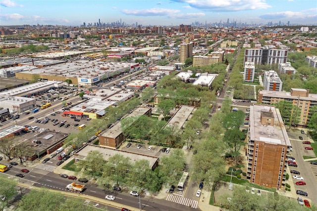aerial view with a city view