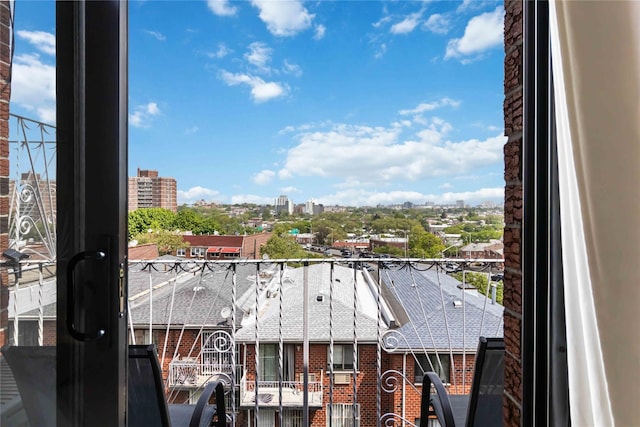 balcony with a view of city