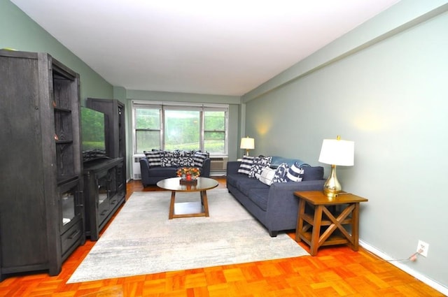 living area with baseboards