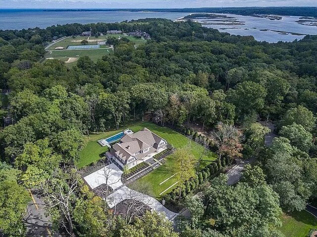 2 Short Path, Nissequogue, NY 11780 - aerial view of property and surrounding area with a forest and a nearby body of water