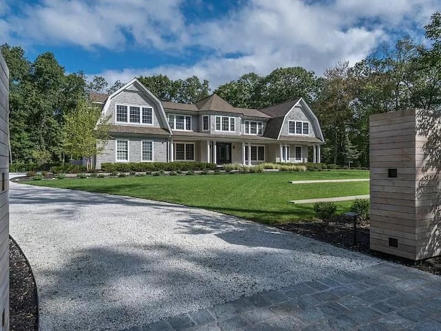 2 Short Path, Nissequogue, NY 11780 - view of front facade with a gambrel roof and a front lawn