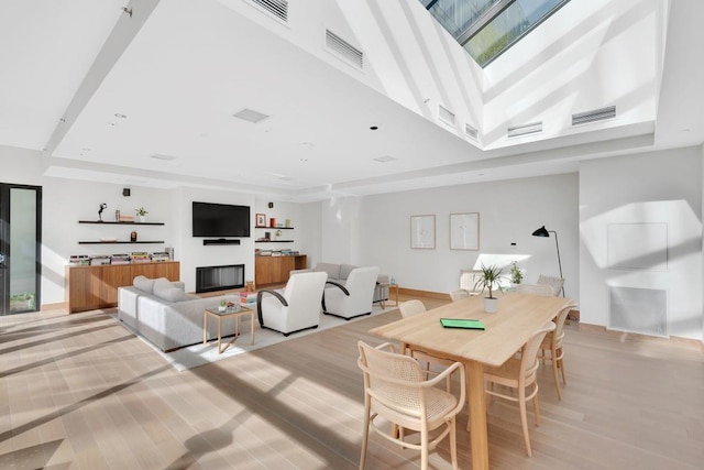 interior space with light wood-type flooring and visible vents