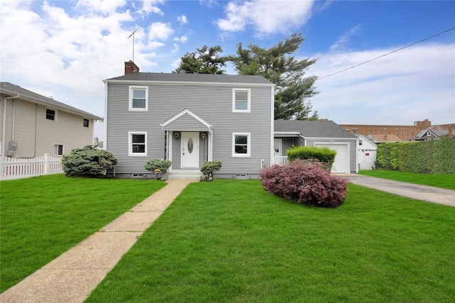 95 Marvin Ave, Hempstead, NY 11550 - view of front of house with an attached garage, a chimney, and driveway