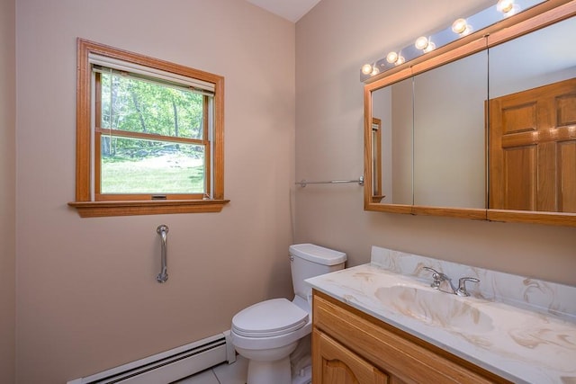 253 W Main St, Stony Point, NY 10980 - half bathroom with a baseboard radiator, vanity, and toilet