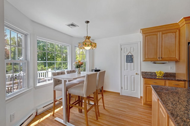 1 Red Fox Ln, Brewster, NY 10509 - dining space featuring light wood finished floors, baseboards, and a baseboard heating unit