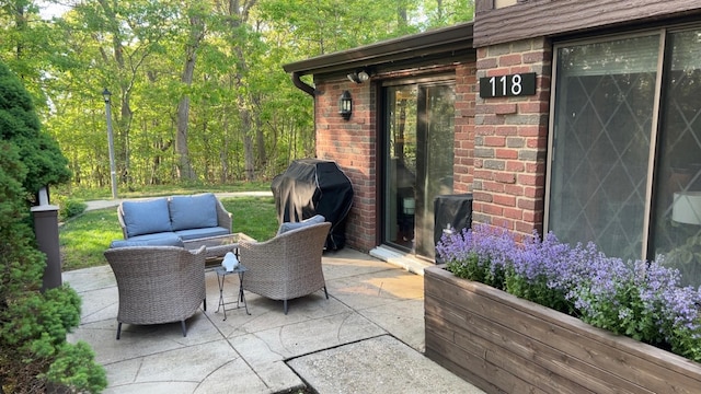 118 Skyline Dr, Coram, NY 11727 - view of patio / terrace featuring outdoor lounge area and a grill