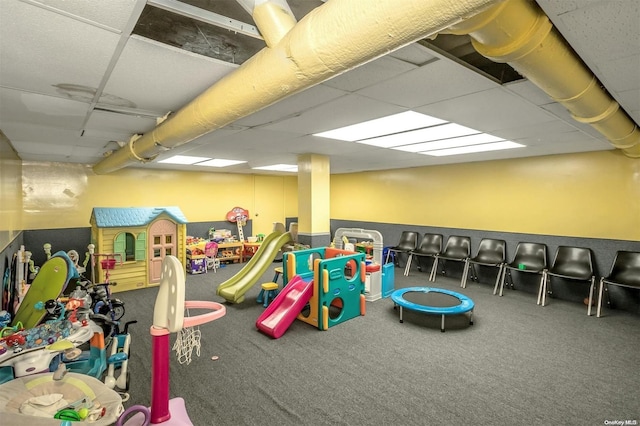 139-15 83rd Ave Unit 409, Briarwood, NY 11435 - game room featuring carpet flooring and a drop ceiling