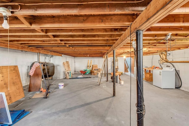 12 Harvard Dr, Hampton Bays, NY 11946 - unfinished below grade area with oil tank and washing machine and dryer