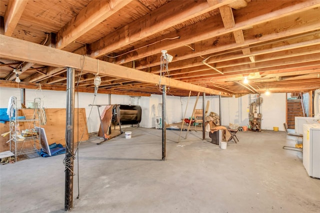 12 Harvard Dr, Hampton Bays, NY 11946 - unfinished below grade area with heating fuel and washer / dryer