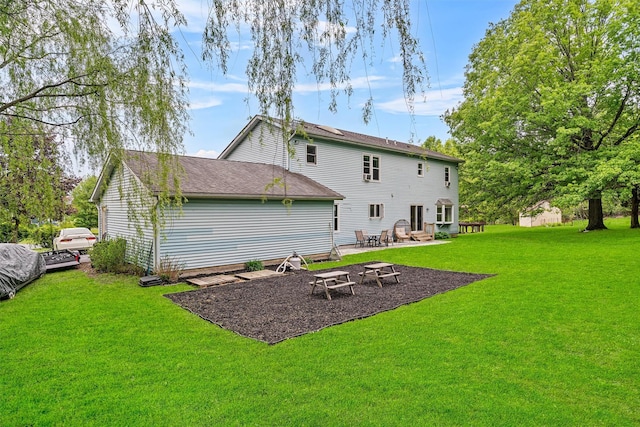 8 Red Oak Ct, Middletown, NY 10941 - back of property with a lawn, a patio, and roof with shingles