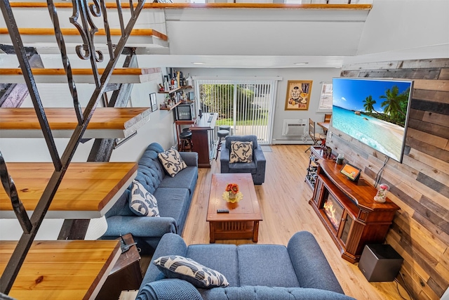 living room with wood finished floors