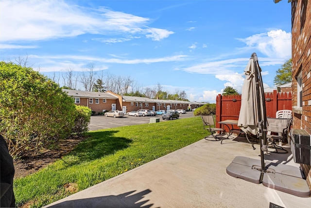 view of patio / terrace featuring a residential view