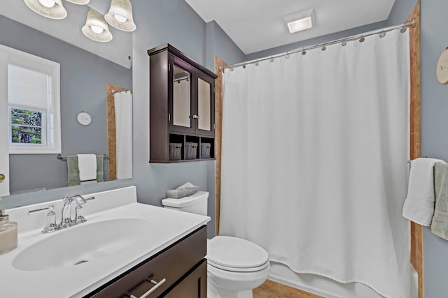 bathroom with toilet and vanity
