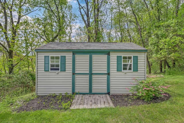view of shed