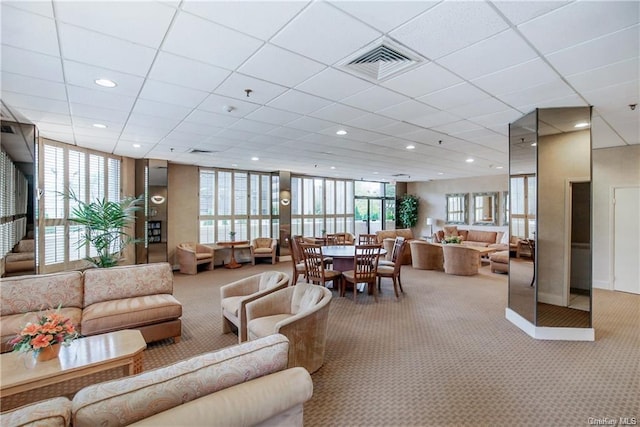 25 Rockledge Ave Unit 501, White Plains, NY 10601 - common area with a drop ceiling, floor to ceiling windows, and recessed lighting
