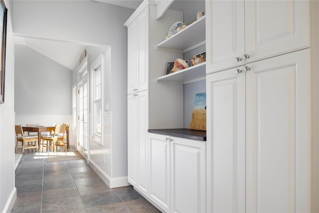 1145 Bay Haven Ln, Southold, NY 11971 - mudroom featuring baseboards and lofted ceiling